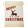 Juldekorationer Xmas Santa Sack 50x70cm Canvas Christmas present DrawString Pocket Bäckvävpåsar Party Presentväska DHL Frakt