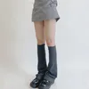 Chaussettes gothiques évasées décontractées pour femmes, Harajuku, extensibles au-dessus du genou, couvre-pieds, Streetwear, manchette de botte longue