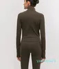 Veste de sport de Yoga pour femmes, matériel nu, automne et hiver, extensible, fermeture éclair, course à pied, chemise à manches longues, Slim