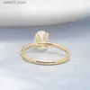 Anéis de casamento AEAW 1.5ct D Cor Oval Moissanite Anel 14K Ouro Amarelo Anéis de Noivado de Casamento Para Mulheres Presente Q231024