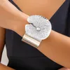 Punk Vintage Unregelmäßige Blume Manschette Breite Armreifen Mode Gold Silber Farbe Armbänder Armreifen Für Frauen Neue Geschenk Schmuck