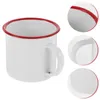 Наборы столовых приборов, маленькая эмалированная чайная чашка с ручкой, бытовая кружка для воды с гладким ободком, питьевая вода