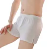 Cuecas masculinas shorts confortáveis respiráveis meados de cintura elástica cintura solta ajuste lateral para casa