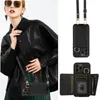 Luxury Crossbody Folio Litchi Grain Vogue Phone Case for iPhone 15 Plus 14 13 12 Pro Max XR XS Adjustable Lanyard Multiple Card Slots Leather Wallet Bracket Shell