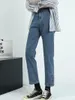 Women's Jeans Thick Fur Women Classic Soft Warm Ankle-length Denim Pants Winter 2023 Chic