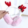 Berretti Di Natale Alce Paraorecchie Babbo Natale Pupazzo di Neve Decor Morbido Pieghevole Termico Peluche Pompon Protezione per le Orecchie Per Le Donne Regali di Anno