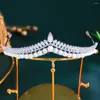 Hårklipp Cwwzircons underbara CZ huvudbonad stor lyxig brud Pearl Crown Tiara Party Wedding Costume Accessories for Women A035