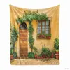 Cobertores jardim cobertor flor arcos caminho em plantas ornamentais vegetação imagem romântica macio flanela cobertor presentes de aniversário