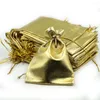 Boodschappentassen 100 stks/partij 13x18 cm 5x8 Inch Zilver Goud Kleur Folie Doek Tasje Huwelijkscadeau Kerst Verpakking Zakjes