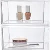 Storage Boxes Stackable Clear Plastic Organizer Drawers 4.5-Inches Tall Organize Cosmetics And Beauty Supplies