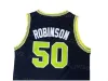 College Basketball 50 David Robinson Jerseys University Naval Academy Navy Midshipmen Marineblauw Wit Borduren en naaien voor sportfans B