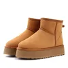 New tasman slippers Tazz women designer boots Mini platform boot Australian Chestnut Fur Black sheepskin Fur Warm Shoes