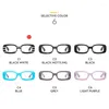 Sunglasses Frames 2023 Square Frame Anti-blue Light Women Eyeglasses Stripes Color Contrast Street Shooting Flat Mirror Cross-trend Glasses