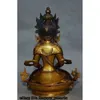 Estatuetas decorativas 8 "antigo tibet budismo bronze cobre amitayus longevidade deus deusa estátua de buda