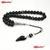 Charm Bracelets Crystal Tasbih And Agates Tassel Style Black Muslim Prayer Beads 33 66 99Misbaha Islam Rosary Islamic Gift 230215 Dr Dhzgd