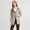 Women's Jackets Proenzaschouler Jacket British Style Business Fashion Commuting Capable Retro Trench Coat Solid Color