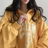 Hoodies femininos outono zíper para mulheres moda solta faculdade harajuku streetwear casual all-match estilo coreano bonito adolescentes simples chique