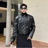 Giacche da uomo Autunno Uomo Coreano Streetwear Moda Allentato Casual Vintage Giacca corta in pelle Marchio Mostra Cappotto Abiti primaverili maschili