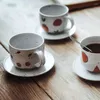 Ensembles de cafetière Design Vintage tasse à café soucoupe ensemble en céramique décor moderne Couple luxe créativité Kubek tasses mignon