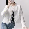 Women's Jackets Chic Lace Trim Jacket Women V-Neck Baggy Fashion Button Edge Design Blazer Cozy Korean Sweet High-quality Party