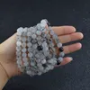 Bracelet à quartz en pierre naturelle de 8mm, cheveux noirs, pierres précieuses, pouvoir de guérison, perles d'énergie, pierre extensible élastique, perles rondes