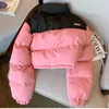 Colete masculino inverno rosa curto parkas quente algodão acolchoado jaqueta 2023 231023