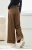 Pantaloni da donna Vimly Gamba larga Baggy per donna Casual Flare 2023 Autunno in pantaloni a figura intera con cintura in ecopelle 16085