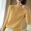 Maglioni da donna BARESKIY Girocollo Maglione di Cachemire Donna 2023 Pullover Breve Hollow Allentato Selvaggio Maglia Che Basa La Camicia