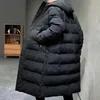 Parka da uomo in piumino Nuovo 2023 Inverno da uomo lungo sciolto caldo giacche imbottite in cotone Outwear Casual con cappuccio di media lunghezza piumino spesso Parka Top vestiti J231024