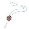 Hänge halsband mode pärlor kedja multicolor halsband lång stil akryl charmiga kvinnor bohemiska maxi smycken