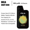 Okla Dropx 800 Puff使い捨てベイプペン電子タバコスターターキット0％2％3％5％卸売vaper