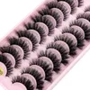 Falska ögonfransar kattögon fluffig faux mink fransar 8d wispy 10 par pack dramatisk lång tjock volym 231024