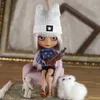 Dockor Icy DBS Blyth Doll 16 Joint Body 30cm Black Skin Winter Set Matching Inkluderar Hat BJD Toys Fashion Gift 231024