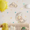 Wall Stickers Lovely Kitten Animals Sticker Baby Elephant Star Cloud For Children's Room Nursery Decoration