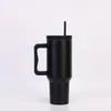 Gobelet de tasse de 40oz sur mesure avec poignée H1.0- 3.0, bouteille d'eau personnelle, couvercles en paille, tasse à café en acier inoxydable