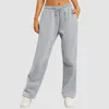 Women's Pants s Wide Leg For WomenS Fleece Lined Sweatpants Straight Bottom All Math Plain Fitness Joggers Travel Basic 231023