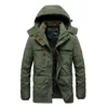 Hommes Down Parkas Veste d'hiver Doublure polaire Parka extérieure Manteau Coupe-vent à capuche Militaire Épais Chaud Vêtements d'extérieur Grande Taille 6XL Multipocket 231024