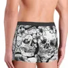 Underpants Skeleton Skull Bone Flower Pattern Breathbale Panties Man Underwear Comfortable Shorts Boxer Briefs