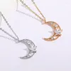 Pendant Necklaces 2023 Fashion Women Vintage Ins Zircon Inlaid Moon Necklace Sexy Party Gifts