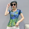 T-shirt da donna 2023 T-shirt stampate 3d Camicia a fiori vegetali Girocollo Harajuku Y2k Streetshirts Donna Vintage Tee Tops