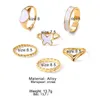 Wedding Rings Fashion 2023 Trend White Heart Love Set For Women Girls Korean Butterfly Gold Color Jewelry