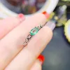 Bagues de cluster Mode 925 Sterling Silver Luxe Naturel Emerald Charm Engagement et Mariage Cadeau Bijoux pour femmes