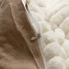 Sängkläder set highend förtjockas plyschuppsättning för vinterens höst varm konstgjord kanin sammet täcke täcke 4 st värme set 231023