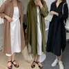 女性用ブラウスシャツTfetters Long Shirt Dresses女性韓国ファッションカジュアルルーズロングスリーブシャツ女性Xロング膝の長さボタンアップコートシャツ231023