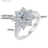 Wedding Rings Moissanite Sunflower Ring with Certificate 1/2CT Sparkling Diamond 925 Sterling Silver 18K Plated Wedding Jewelry Ring For Women Q231024