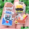 Shoe Parts Accessories Wholesale 100Pcs Pvc Happy Fathers Day I Love You Beer Heart Dad Suit Garden Buckle Boys Girls For Backpack Dh9Nl