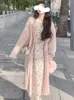 Swetry damskie koreańskie solidne długi kobieta kaszmirowy płaszcz kardigan słodki puszysty rękawie sweter zimowy zimowy luźne luźne ubrania na dzianinę 231023