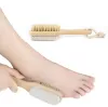 Bath Mane Bristles Clean Feet Brush Wooden Pumice Stone Feets Pedicure Callus Removal Foot Care Brushes Remover Dead Skin Cleaning i1024