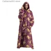 Women's Sleep Lounge Lengthen Oversized Wearable Hoodie Warm Flannel Sherpa Blanket Hoodie For Winter Men Women Pullover TV Sweatshirt T231024