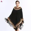 Damski Cape Fashion Pełne wykończenie sztuczne szop fur